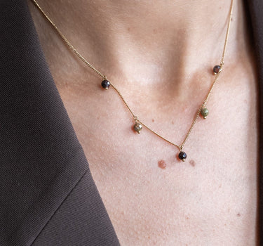 TILTIL Love Gemstone Necklace Multi Brown - Things I Like Things I Love