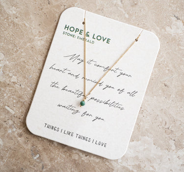 TILTIL Love Stone Necklace Gold Emerald - Things I Like Things I Love