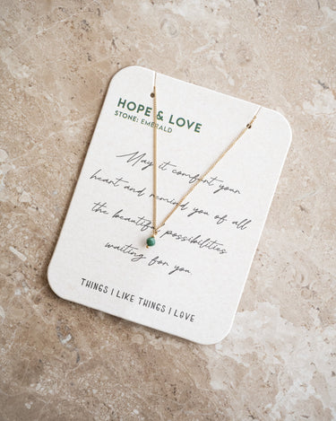 TILTIL Love Stone Necklace Gold Emerald - Things I Like Things I Love