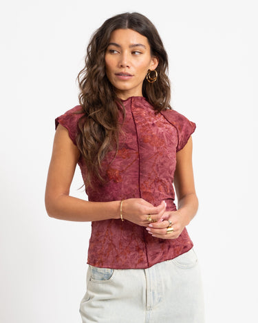 TILTIL Luna Hibiscus Shortsleeve Dark Pink - Things I Like Things I Love