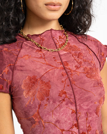 TILTIL Luna Hibiscus Shortsleeve Dark Roze - Things I Like Things I Love
