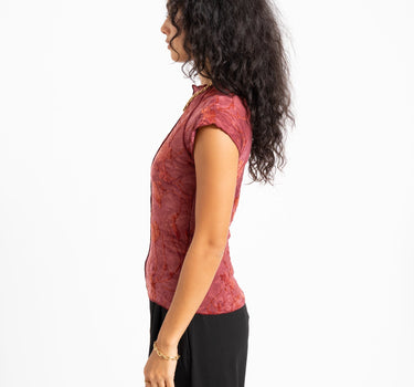 TILTIL Luna Hibiscus Shortsleeve Dark Roze - Things I Like Things I Love