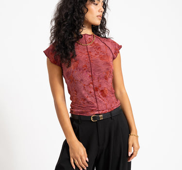 TILTIL Luna Hibiscus Shortsleeve Dark Roze - Things I Like Things I Love