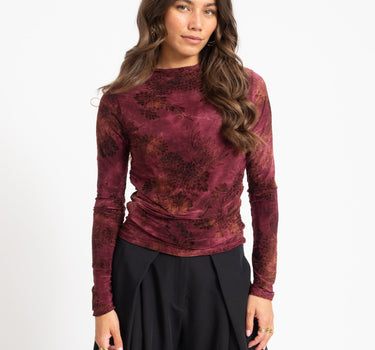 TILTIL Luna Longsleeve Draped Turtle Neck Bordeaux - Things I Like Things I Love
