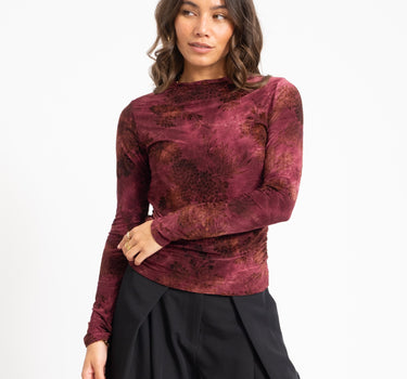 TILTIL Luna Longsleeve Draped Turtle Neck Bordeaux - Things I Like Things I Love