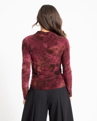 TILTIL Luna Longsleeve Draped Turtle Neck Bordeaux - Things I Like Things I Love