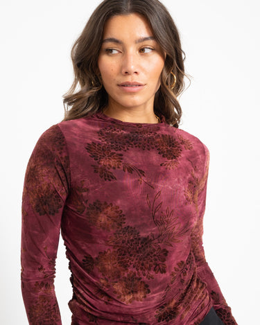TILTIL Luna Longsleeve Draped Turtle Neck Bordeaux - Things I Like Things I Love