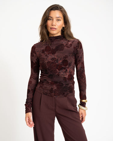 TILTIL Luna Longsleeve Draped Turtle Neck Bordeaux - Things I Like Things I Love