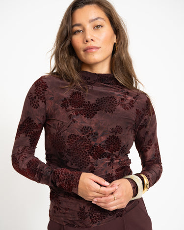 TILTIL Luna Longsleeve Draped Turtle Neck Bordeaux - Things I Like Things I Love