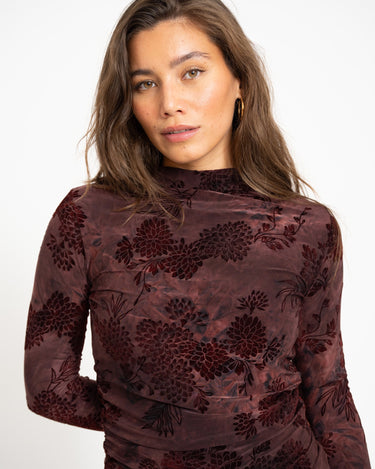 TILTIL Luna Longsleeve Draped Turtle Neck Bordeaux - Things I Like Things I Love