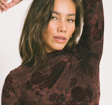 TILTIL Luna Longsleeve Draped Turtle Neck Bordeaux - Things I Like Things I Love