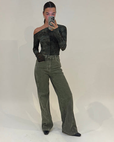 TILTIL Luna Longsleeve Green Flower - Things I Like Things I Love