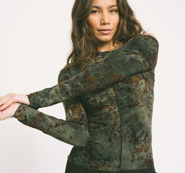 TILTIL Luna Longsleeve Green Flower - Things I Like Things I Love