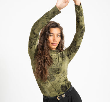 TILTIL Luna Longsleeve Pleated Turtle Neck Green - Things I Like Things I Love