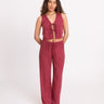 TILTIL Mailey Linen Pants Burgundy - Things I Like Things I Love