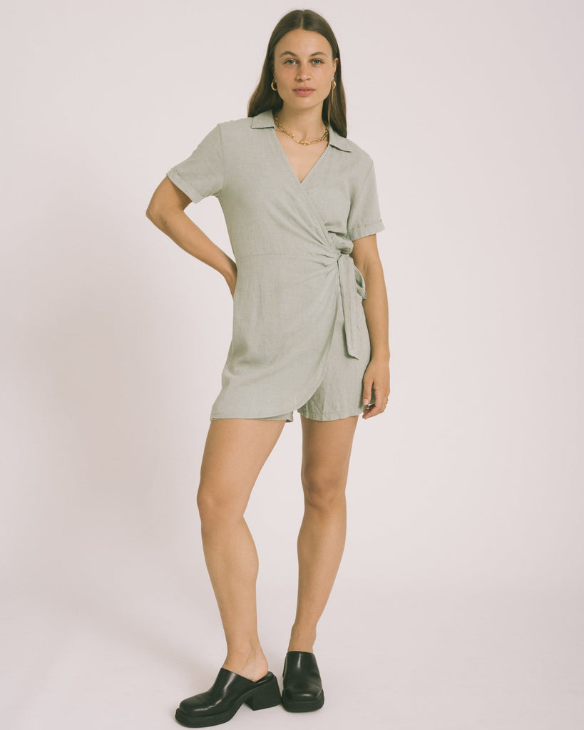 TILTIL Mary Linen Playsuit Salvia - Things I Like Things I Love