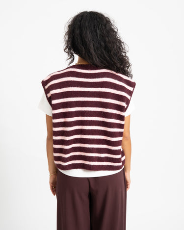 TILTIL Maya Striped Spencer One Size Bordeaux - Things I Like Things I Love