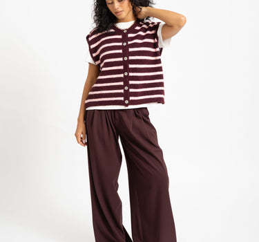 TILTIL Maya Striped Spencer One Size Bordeaux - Things I Like Things I Love