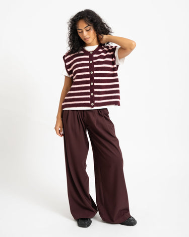 TILTIL Maya Striped Spencer One Size Bordeaux - Things I Like Things I Love