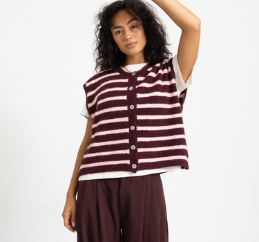 TILTIL Maya Striped Spencer One Size Bordeaux - Things I Like Things I Love