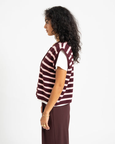 TILTIL Maya Striped Spencer One Size Bordeaux - Things I Like Things I Love