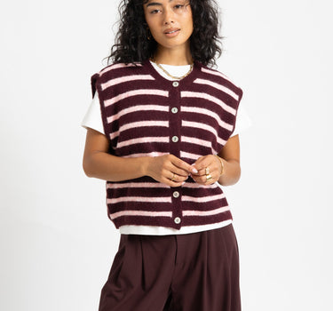 TILTIL Maya Striped Spencer One Size Bordeaux - Things I Like Things I Love