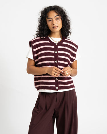 TILTIL Maya Striped Spencer One Size Bordeaux - Things I Like Things I Love
