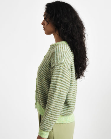 TILTIL Melis Cardigan Striped Matcha Green One Size - Things I Like Things I Love