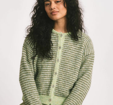 TILTIL Melis Cardigan Striped Matcha Green One Size - Things I Like Things I Love
