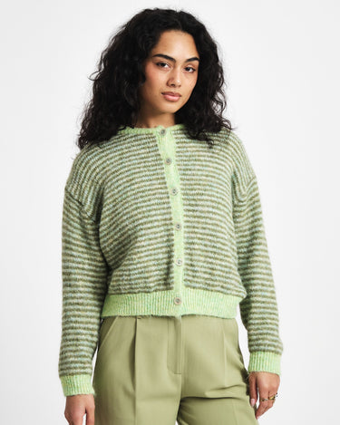 TILTIL Melis Cardigan Striped Matcha Green One Size - Things I Like Things I Love