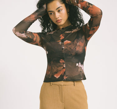 TILTIL Mesh Buttoned Longsleeve Black - Things I Like Things I Love