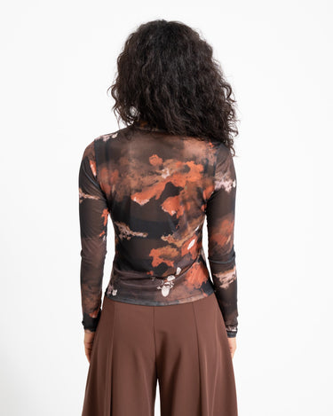 TILTIL Mesh Buttoned Longsleeve Black/Orange - Things I Like Things I Love