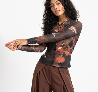 TILTIL Mesh Buttoned Longsleeve Black/Orange - Things I Like Things I Love
