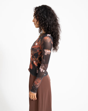 TILTIL Mesh Buttoned Longsleeve Black/Orange - Things I Like Things I Love