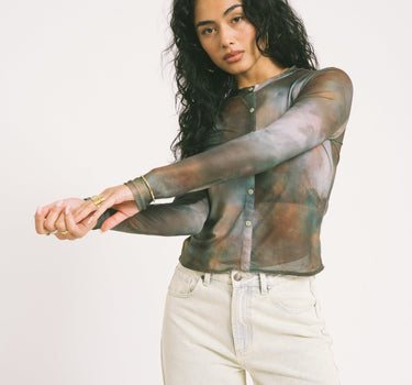 TILTIL Mesh Buttoned Longsleeve Terra - Things I Like Things I Love
