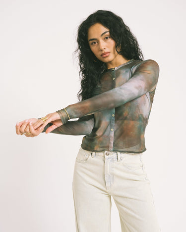 TILTIL Mesh Buttoned Longsleeve Terra - Things I Like Things I Love
