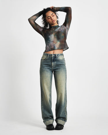 TILTIL Mesh Buttoned Longsleeve Terra - Things I Like Things I Love