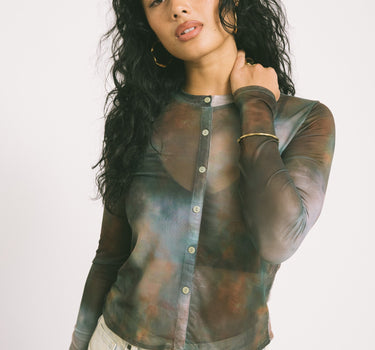 TILTIL Mesh Buttoned Longsleeve Terra - Things I Like Things I Love
