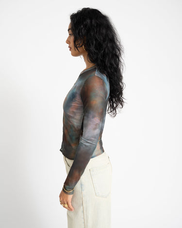 TILTIL Mesh Buttoned Longsleeve Terra - Things I Like Things I Love