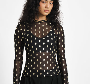 TILTIL Mesh Longsleeve Dotted Gold - Things I Like Things I Love