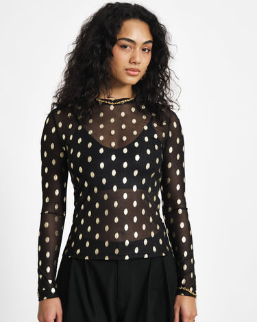 TILTIL Mesh Longsleeve Dotted Gold - Things I Like Things I Love
