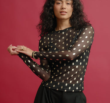 TILTIL Mesh Longsleeve Dotted Gold - Things I Like Things I Love