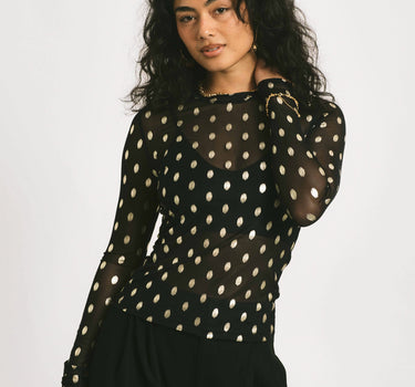 TILTIL Mesh Longsleeve Dotted Gold - Things I Like Things I Love