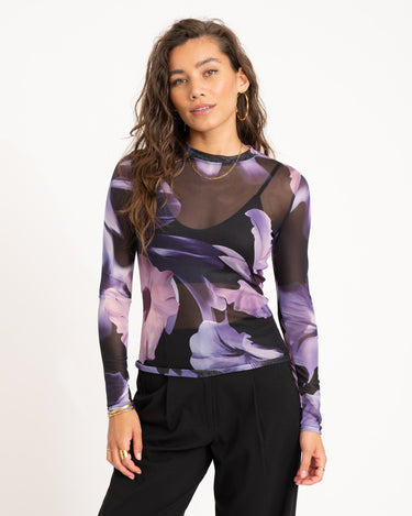 TILTIL Mesh Longsleeve Purple Floral - Things I Like Things I Love