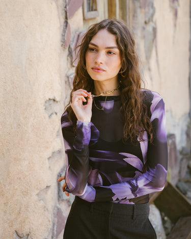TILTIL Mesh Longsleeve Purple Floral - Things I Like Things I Love