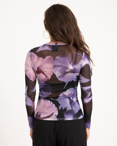 TILTIL Mesh Longsleeve Purple Floral - Things I Like Things I Love