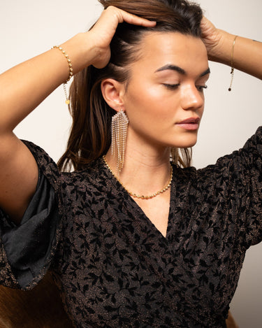 TILTIL Metal Extra Strass Earrings Gold - Things I Like Things I Love