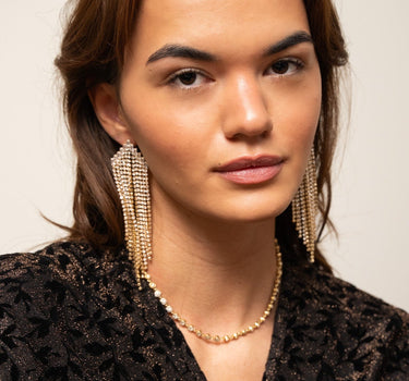 TILTIL Metal Extra Strass Earrings Gold - Things I Like Things I Love