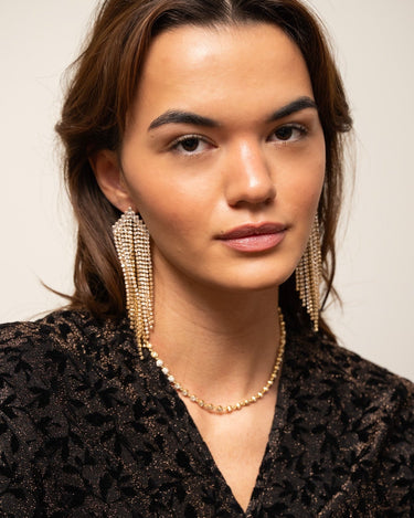 TILTIL Metal Extra Strass Earrings Gold - Things I Like Things I Love