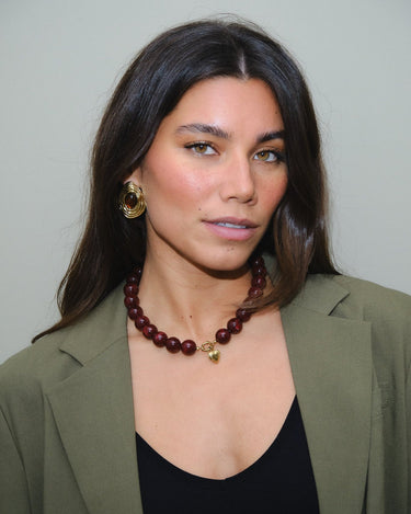 TILTIL Mexx Bead Necklace Bordeaux - Things I Like Things I Love